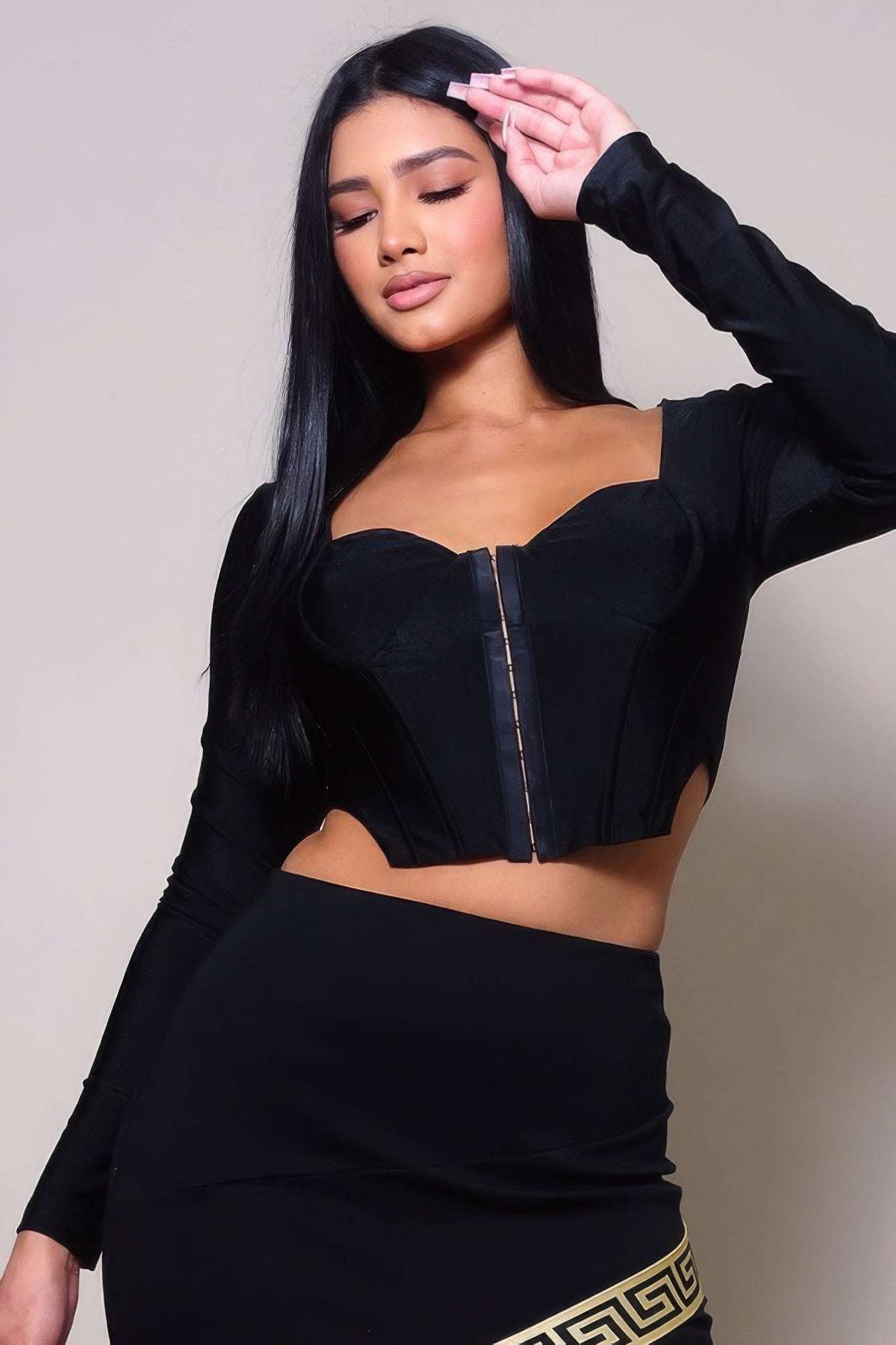 Long Sleeve Corset Top - The Diva Goddess