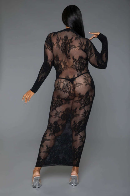 Long Sleeve Innocent Touch Laced Dress - The Diva Goddess