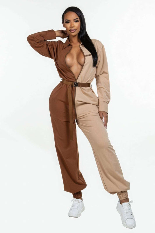 Long Sleeve Oversized Cozy Shirt Jumpsuit - The Diva Goddess