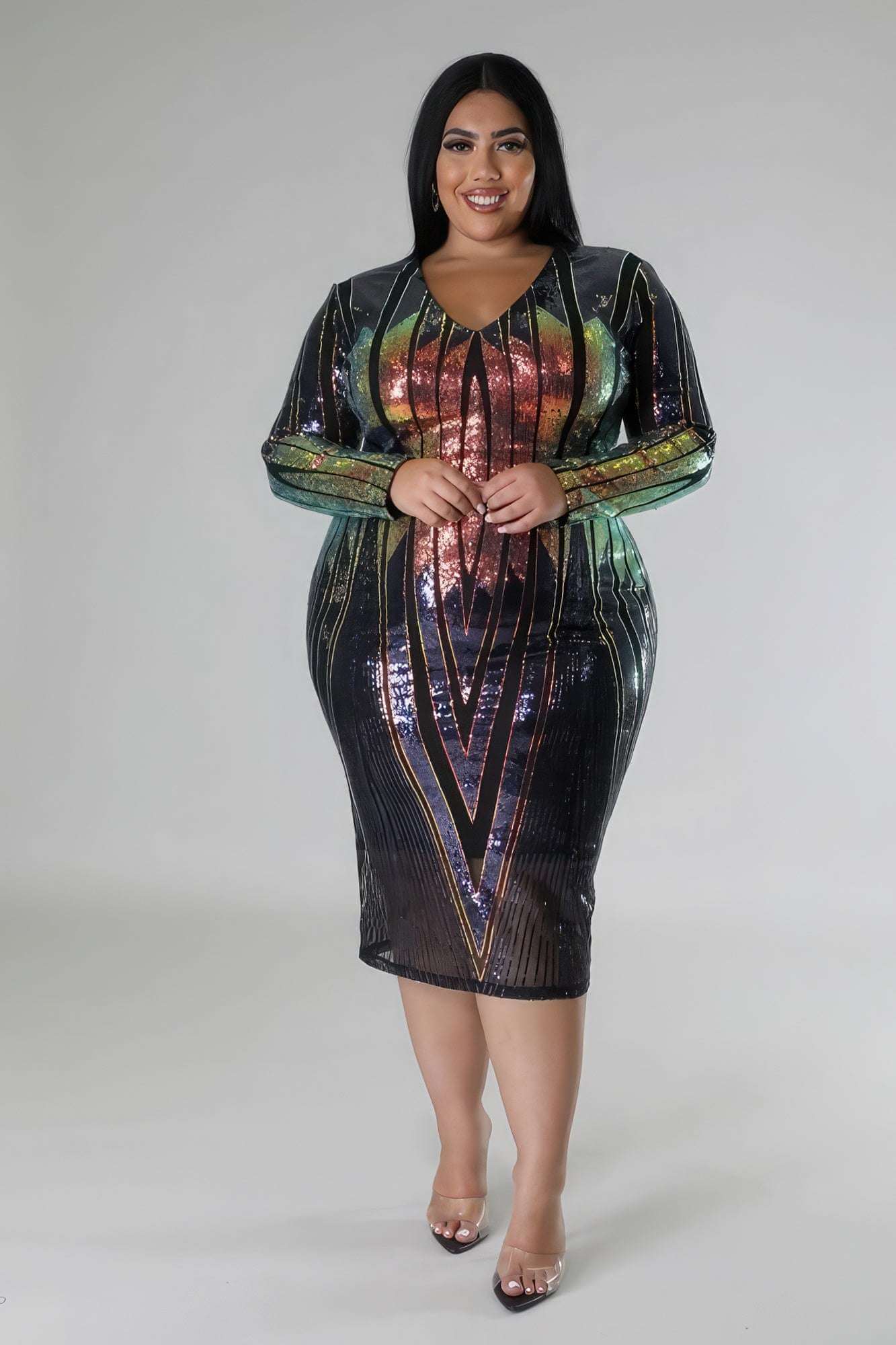 Long Sleeve Stretch Dress - The Diva Goddess