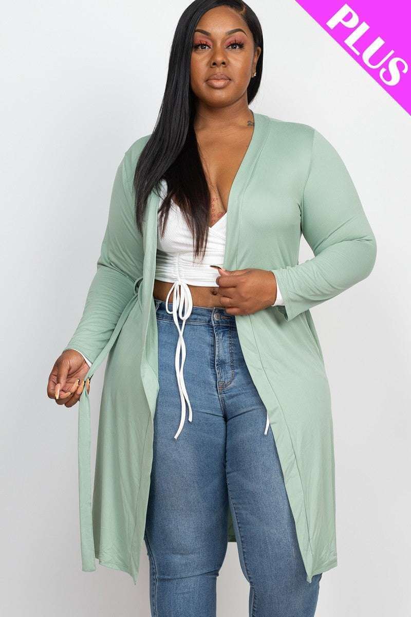 Long Sleeves Belted Cardigan - The Diva Goddess