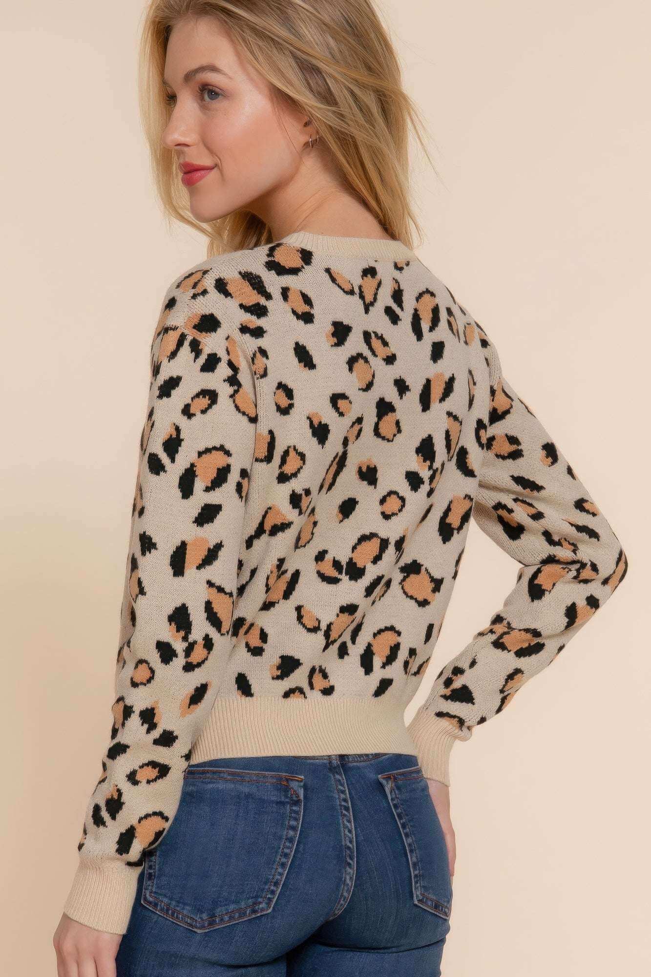 Long Slv Animal Jacquard Sweater - The Diva Goddess