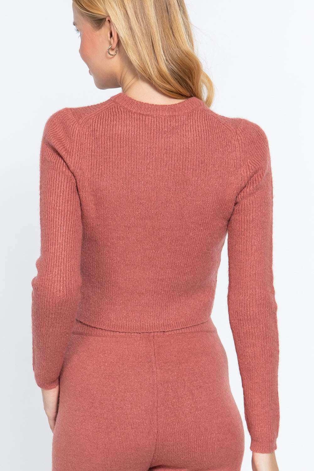 Long Slv Crew Neck Sweater Top - The Diva Goddess