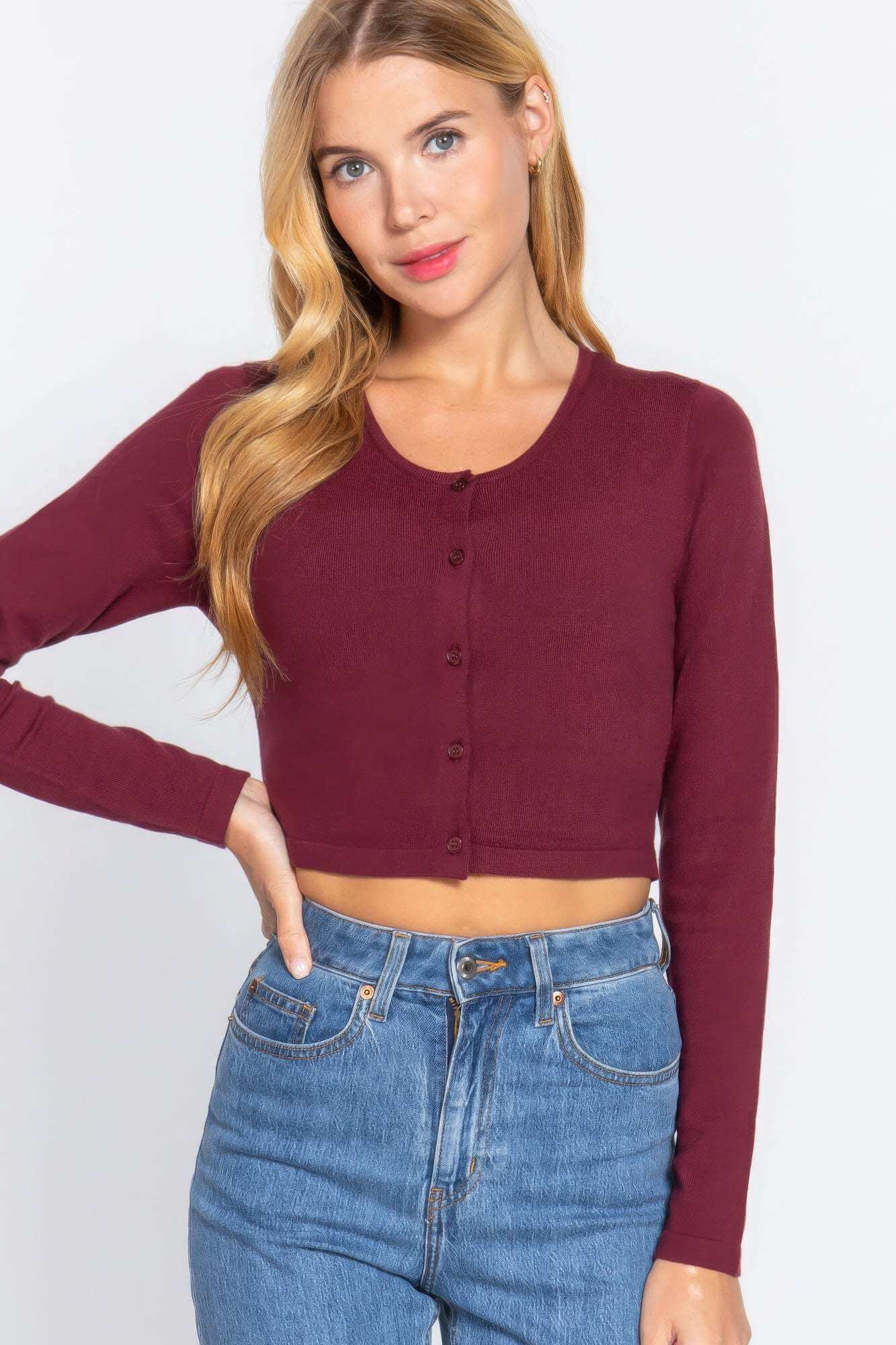 Long Slv Round Neck Viscose Sweater - The Diva Goddess