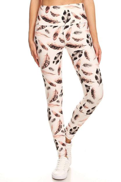 Yoga leggings with leaf print - The Diva Goddess