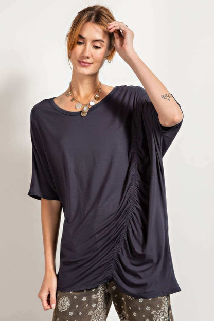 Loose Fit And Ruched Detailing Top - The Diva Goddess