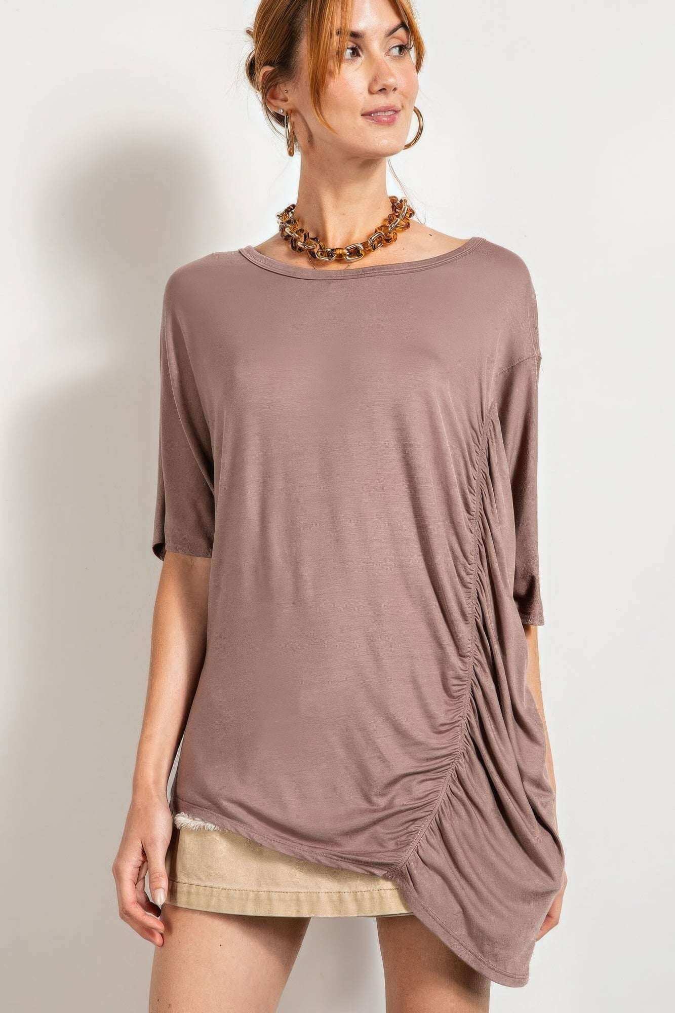 Loose Fit And Ruched Detailing Top - The Diva Goddess