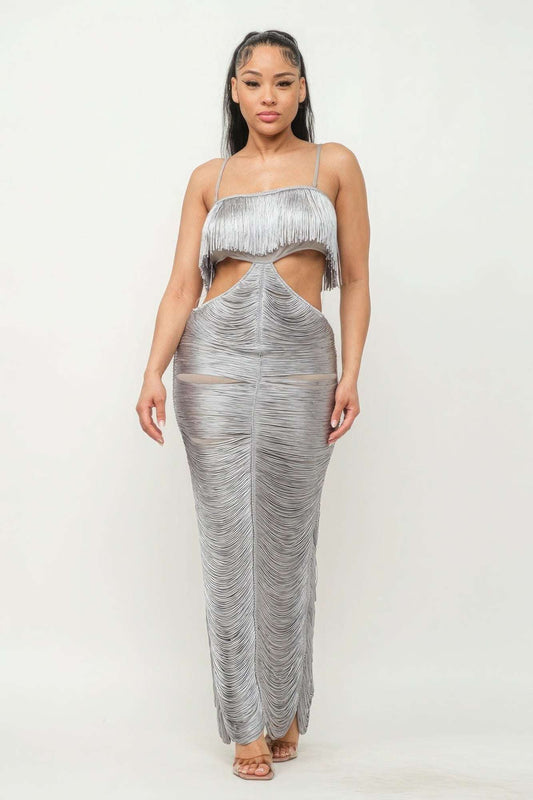 Lux Fringe Maxi Dress - The Diva Goddess