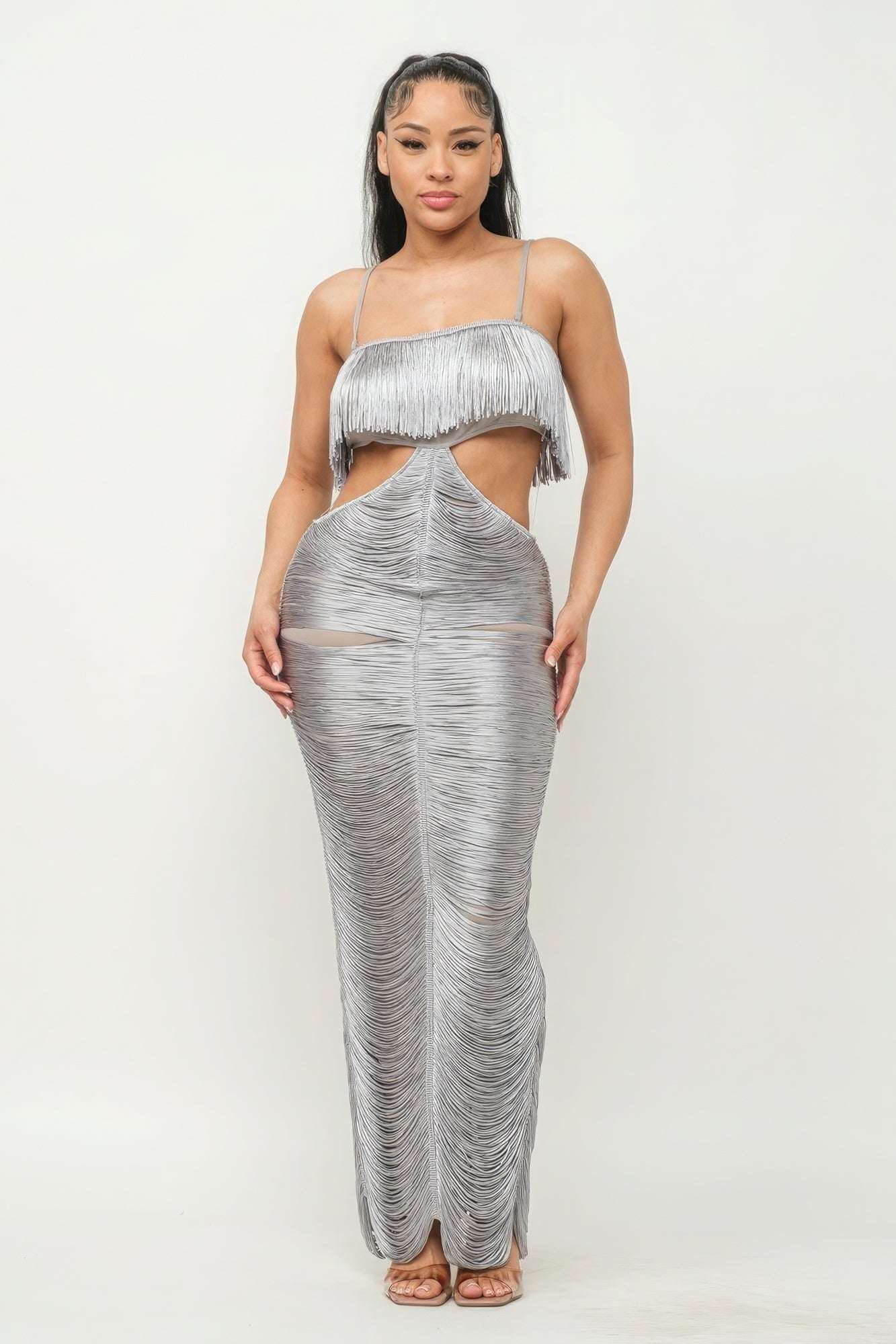 Lux Fringe Maxi Dress - The Diva Goddess