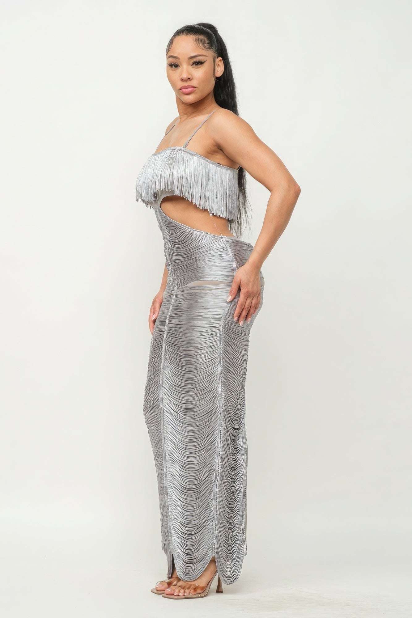 Lux Fringe Maxi Dress - The Diva Goddess