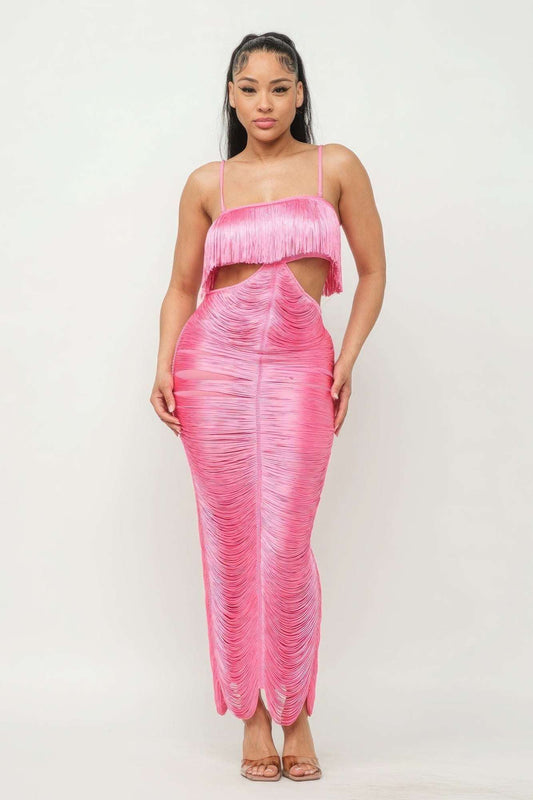 Lux Fringe Maxi Dress - The Diva Goddess