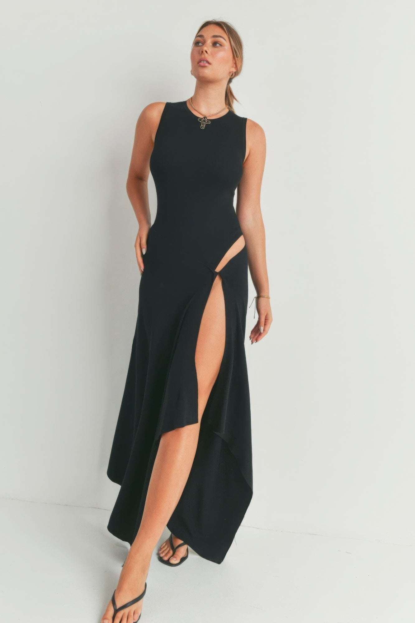 Maxi Dress With Slit - The Diva Goddess