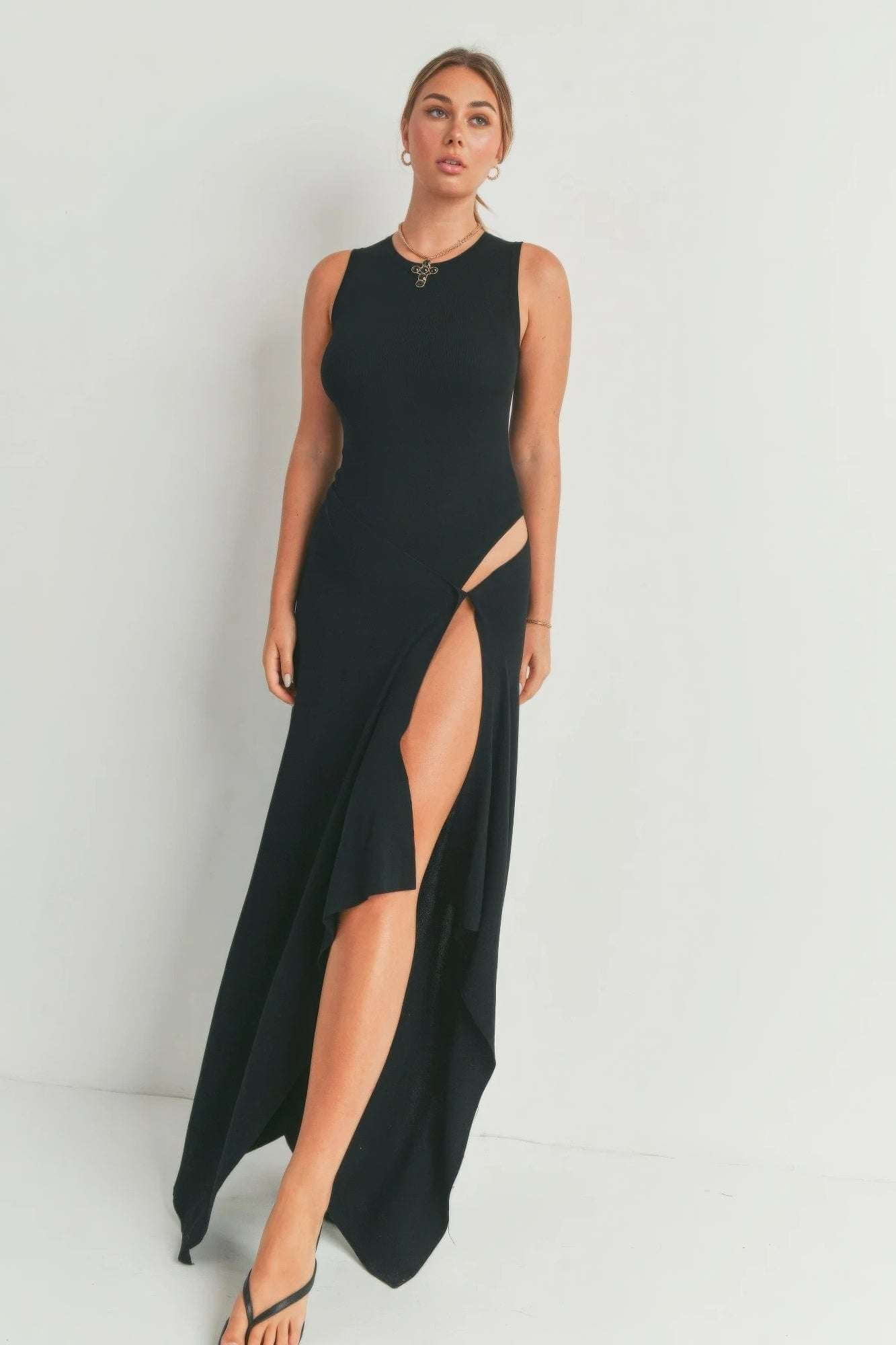 Maxi Dress With Slit - The Diva Goddess