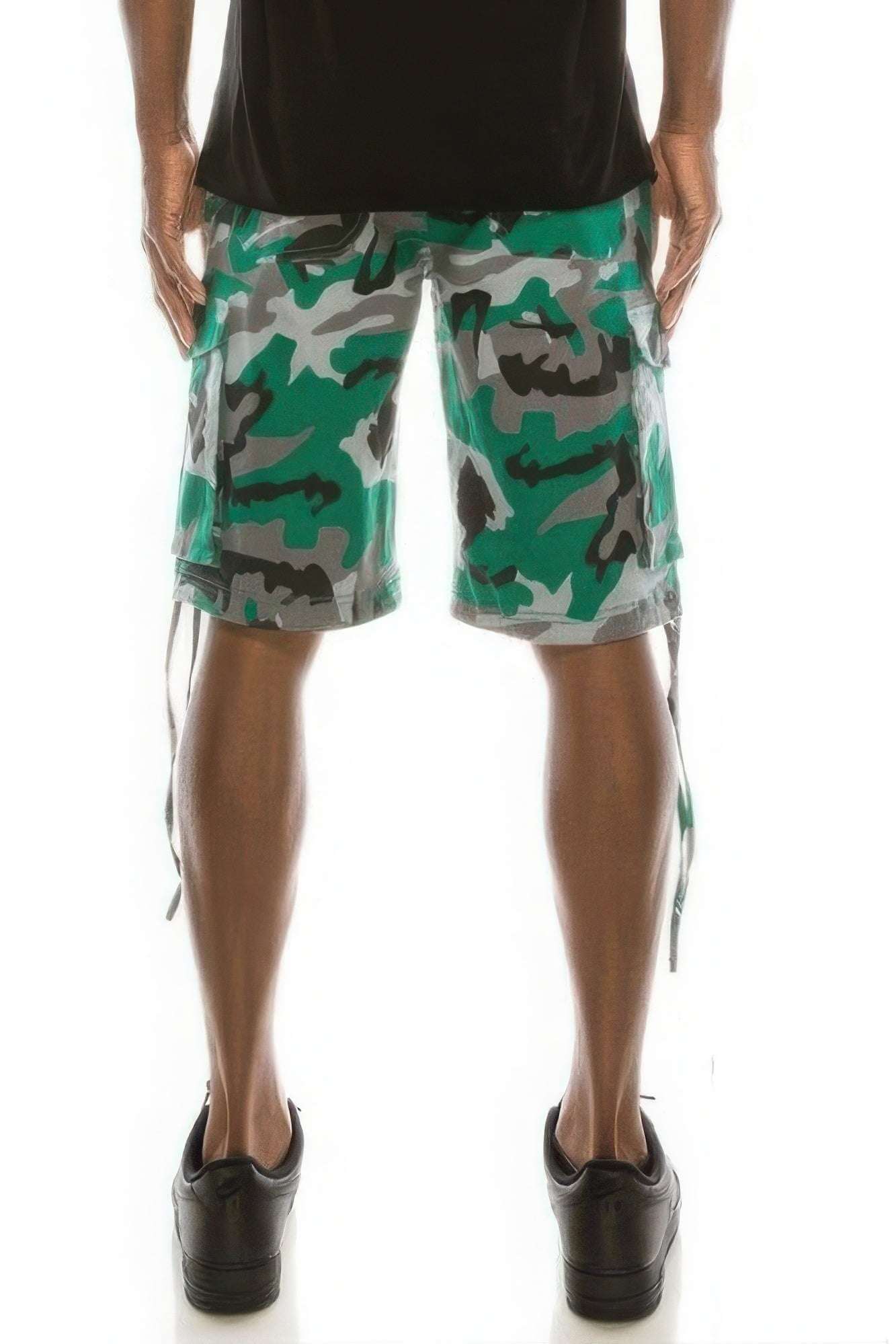 Men's Camo Belted Cargo Shorts - The Diva Goddess