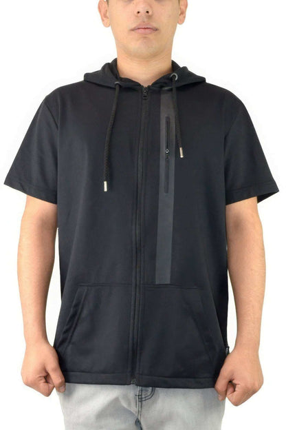 Men's Casual Short Sleeve Zip-up Hoodie Tops - The Diva Goddess