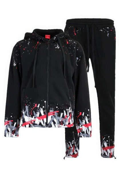 Men's Paint Splatter Fleece Set - The Diva Goddess