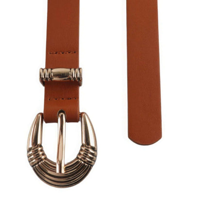 Metal U Buckle Skinny Belt 3 Pc Set - The Diva Goddess