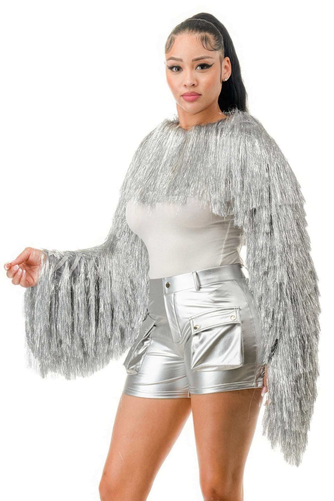 Metallic Tinsel Bolero - The Diva Goddess