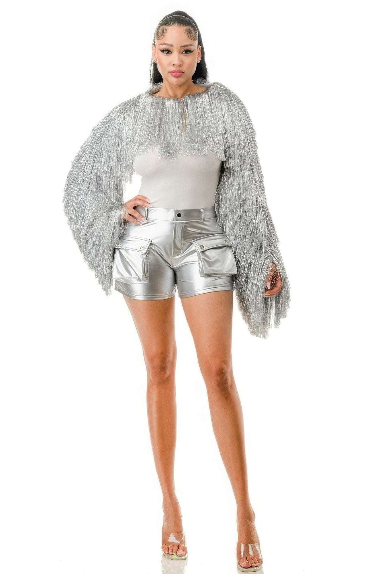 Metallic Tinsel Bolero - The Diva Goddess