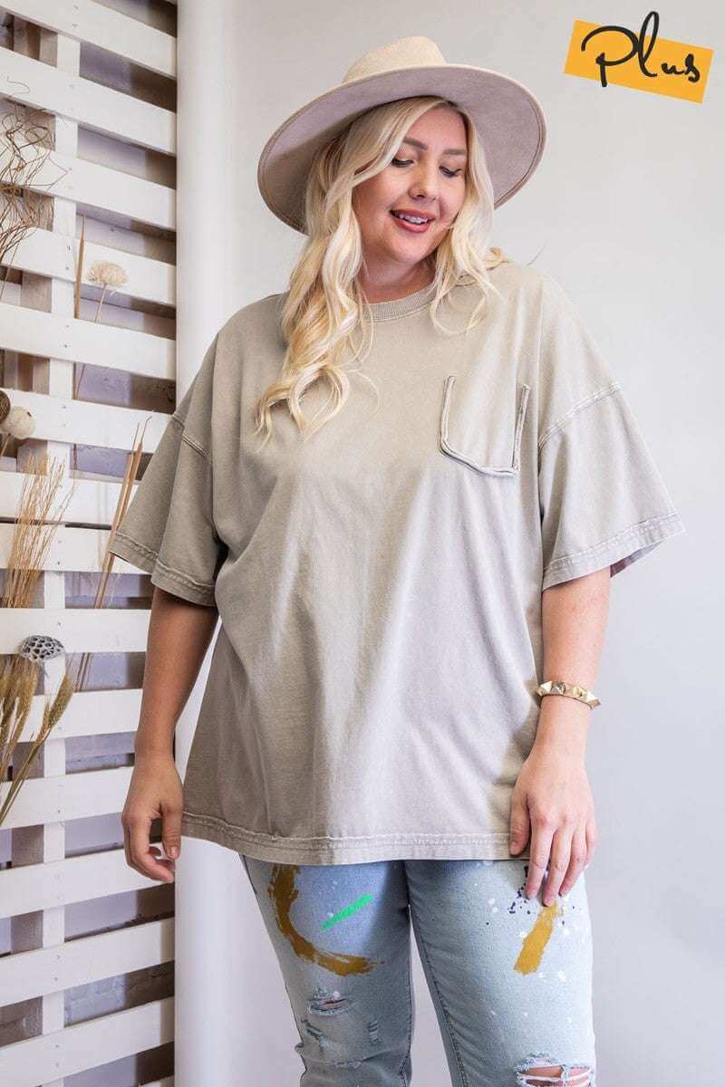 Mineral Washed Cotton Jersey Boxy Tunic - The Diva Goddess