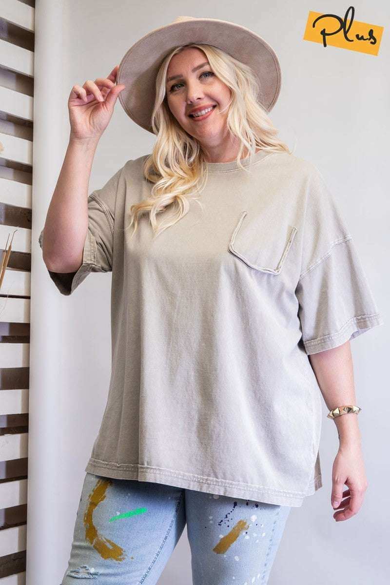 Mineral Washed Cotton Jersey Boxy Tunic - The Diva Goddess