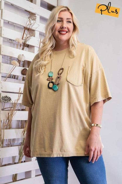 Mineral Washed Cotton Jersey Boxy Tunic - The Diva Goddess