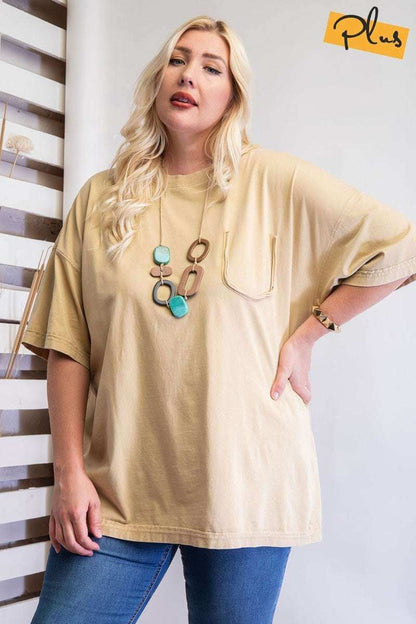 Mineral Washed Cotton Jersey Boxy Tunic - The Diva Goddess