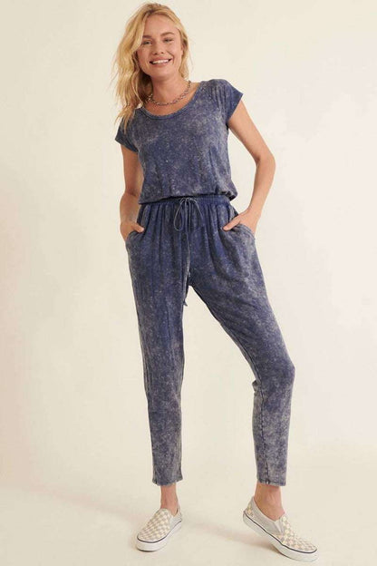 Mineral Washed Finish Knit Jumpsuit - The Diva Goddess