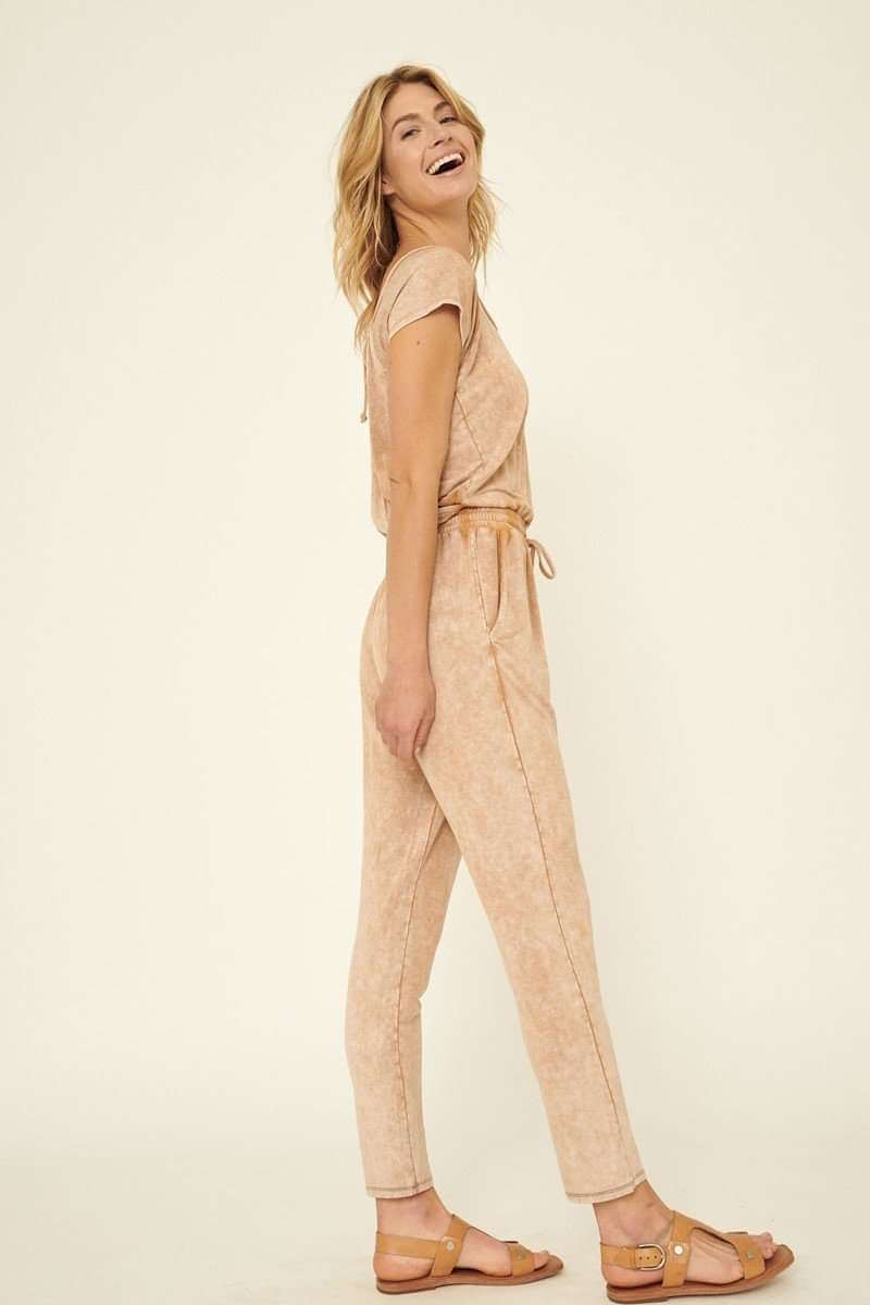 Mineral Washed Finish Knit Jumpsuit - The Diva Goddess