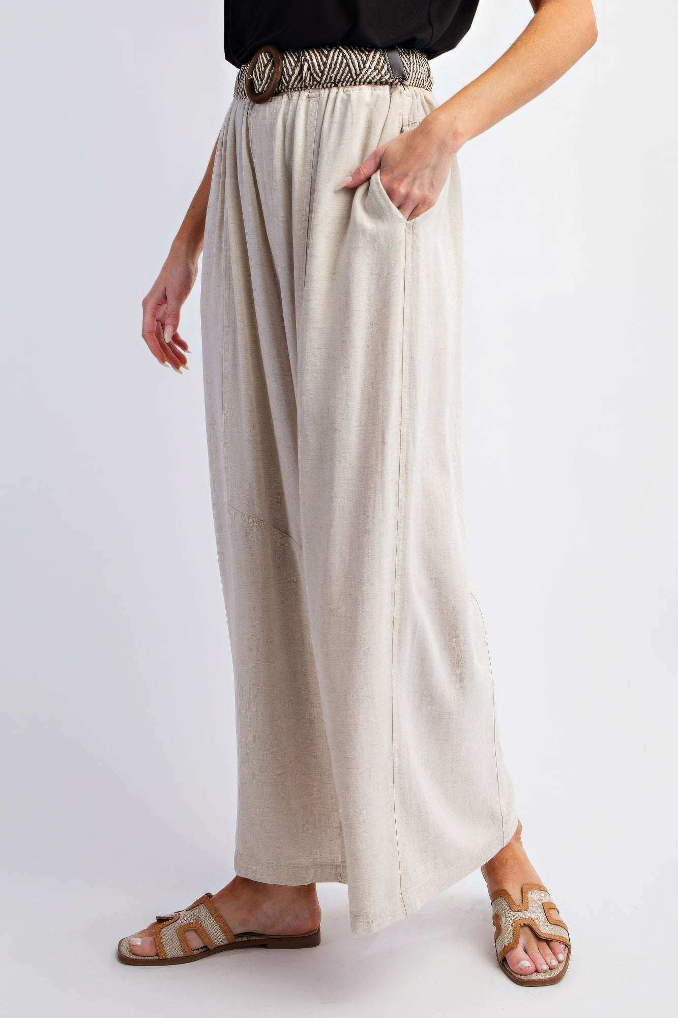 Mineral Washed Linen Pants - The Diva Goddess