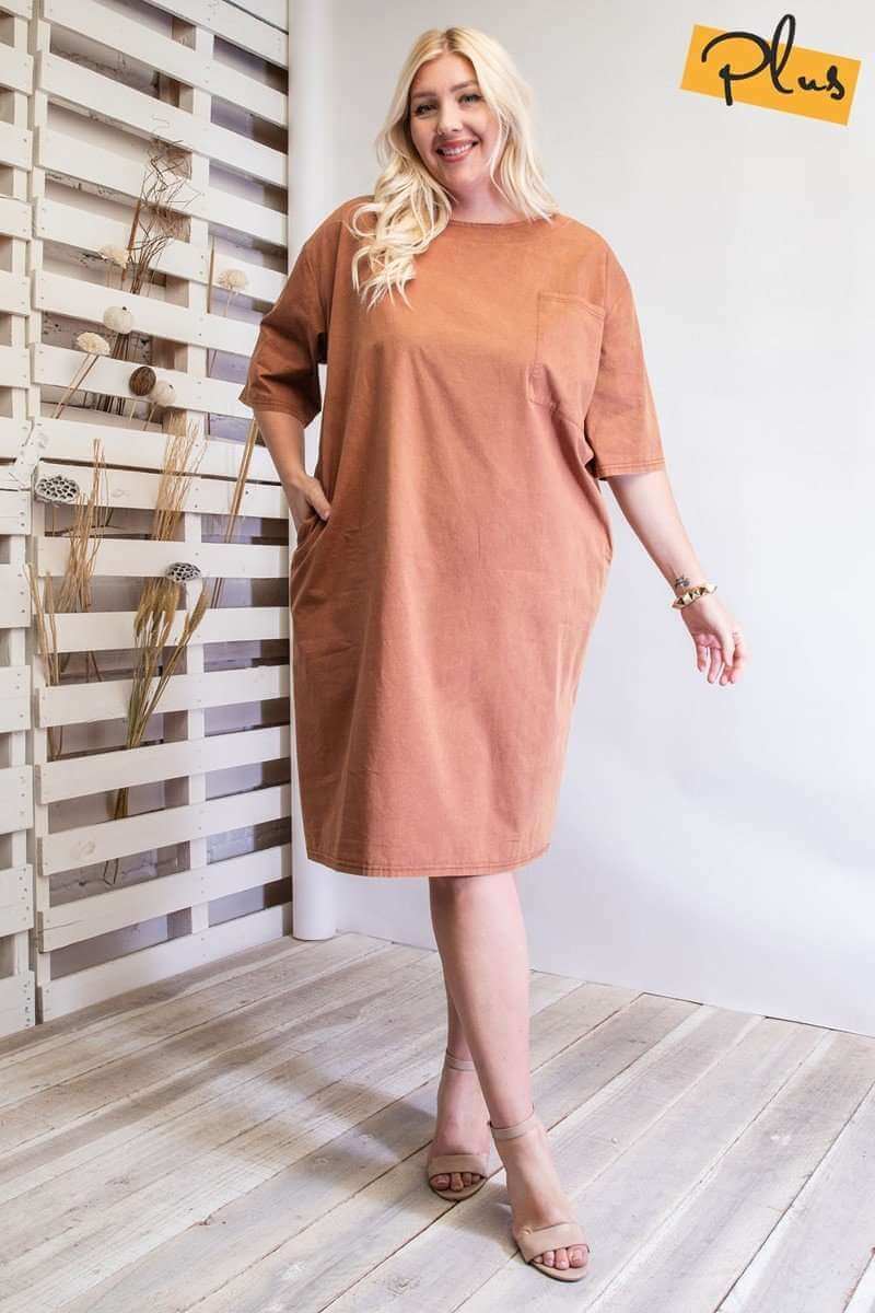 Mineral Washed Loose Fit Dress - The Diva Goddess