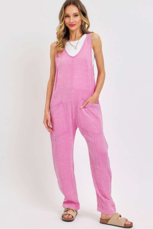 Mineral Washed Summer Jumpsuit - The Diva Goddess