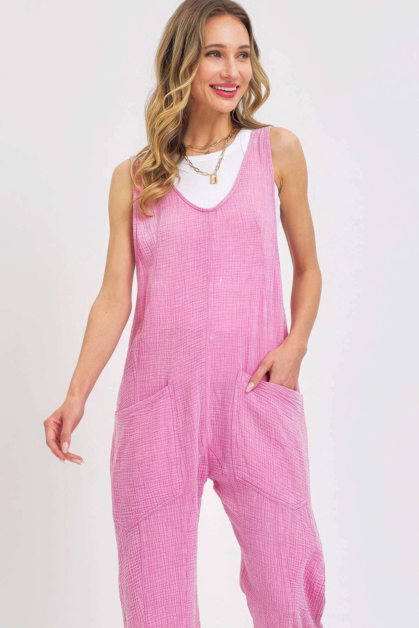 Mineral Washed Summer Jumpsuit - The Diva Goddess