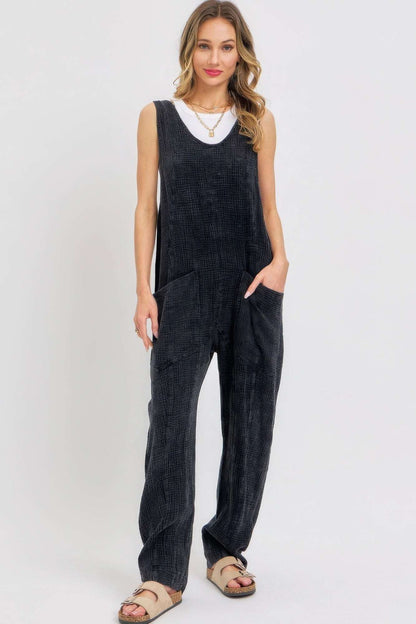 Mineral Washed Summer Jumpsuit - The Diva Goddess