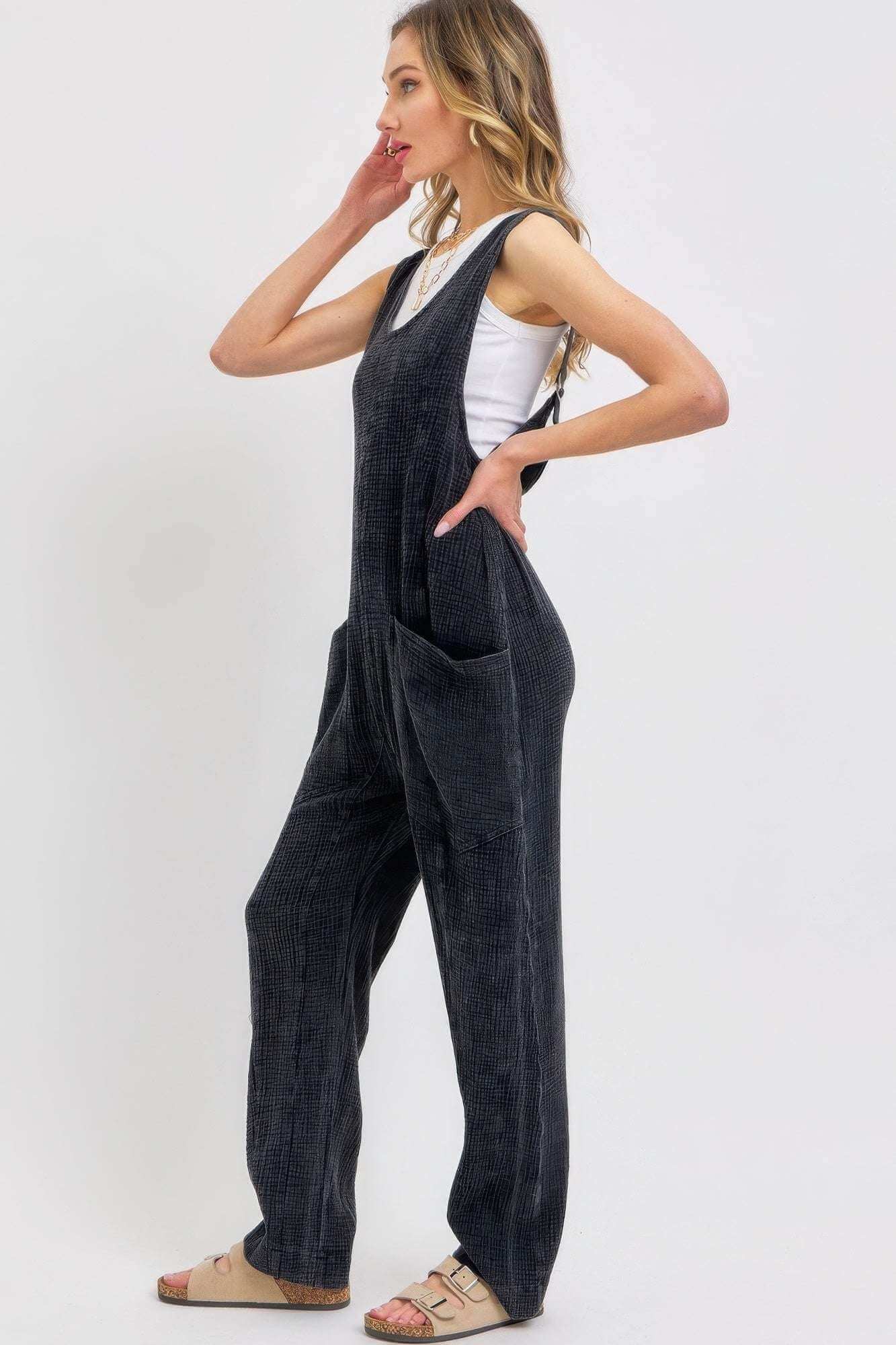 Mineral Washed Summer Jumpsuit - The Diva Goddess