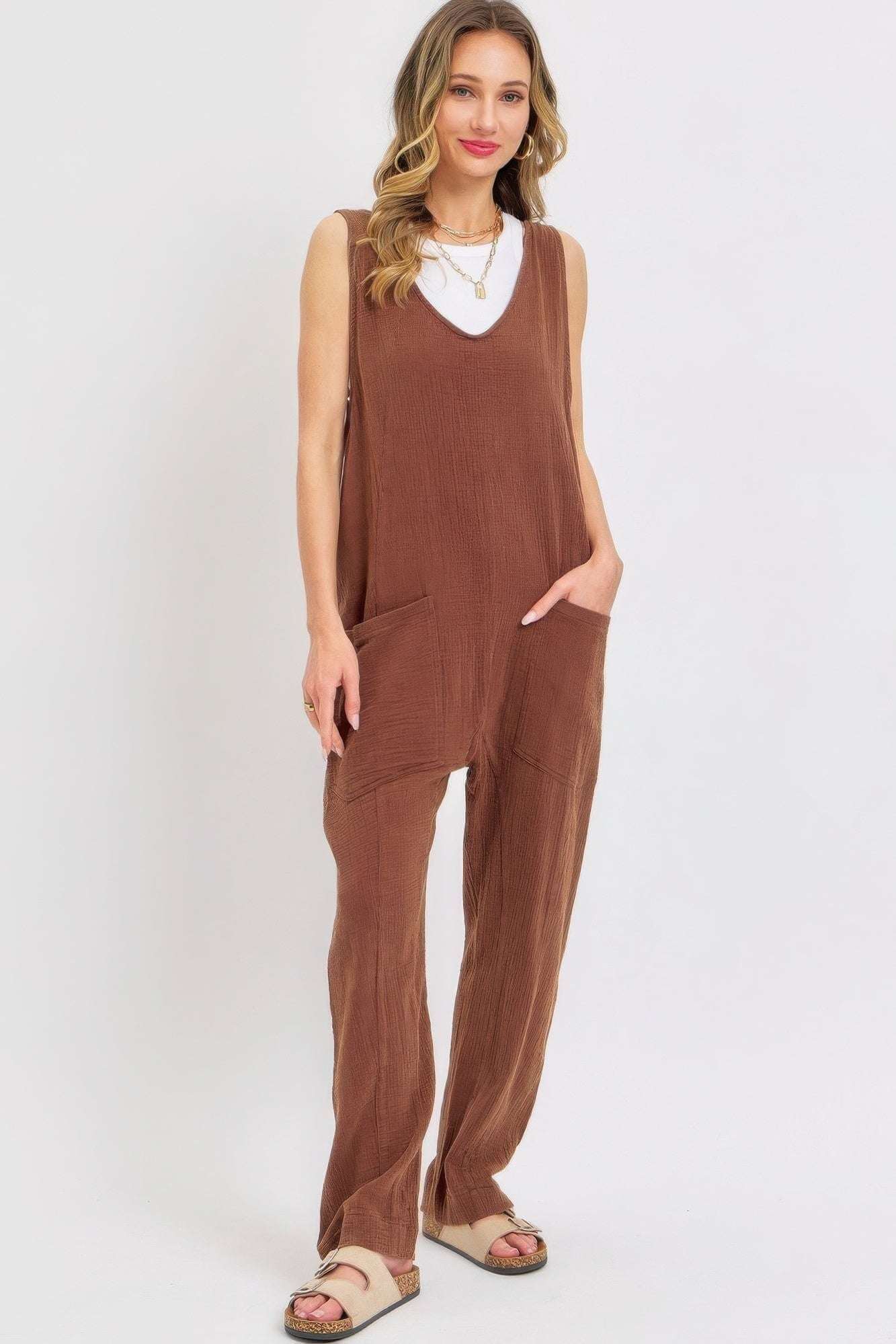 Mineral Washed Summer Jumpsuit - The Diva Goddess