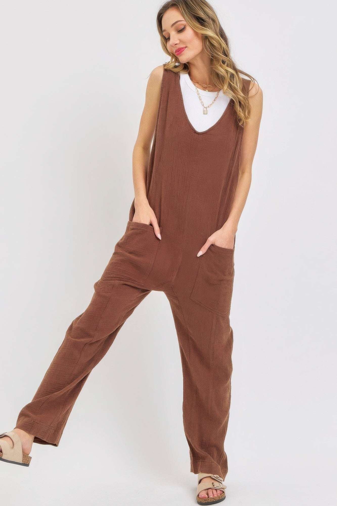 Mineral Washed Summer Jumpsuit - The Diva Goddess