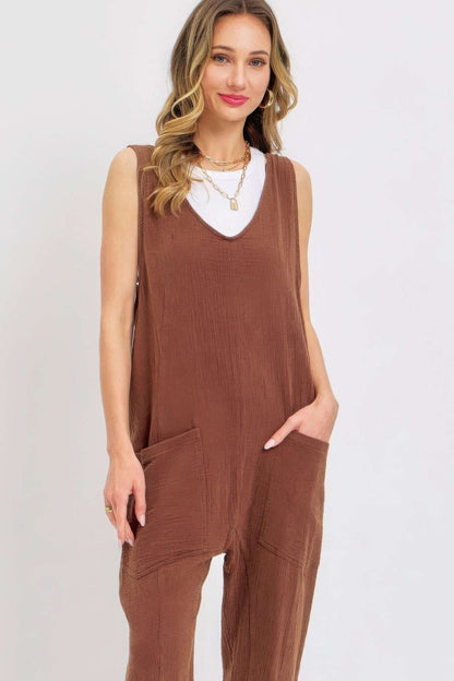 Mineral Washed Summer Jumpsuit - The Diva Goddess