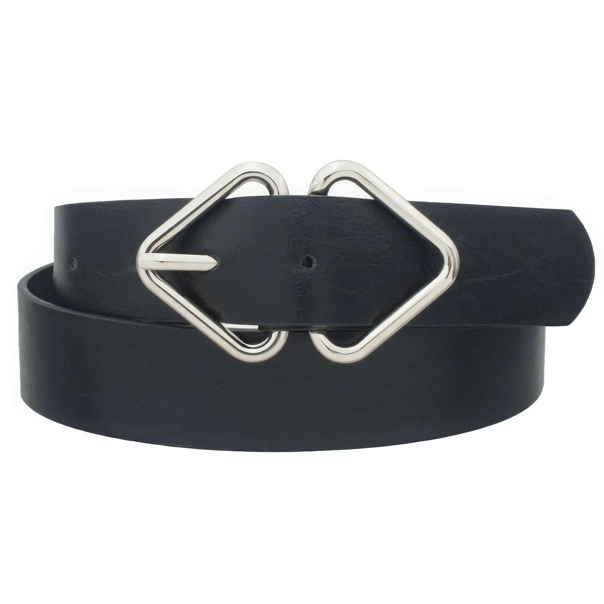 Mirrored Triangle Cracked Pu Buckle Belt - The Diva Goddess