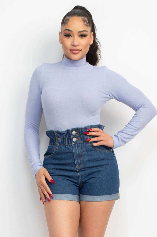 Mock Neck Long Sleeve Top - The Diva Goddess