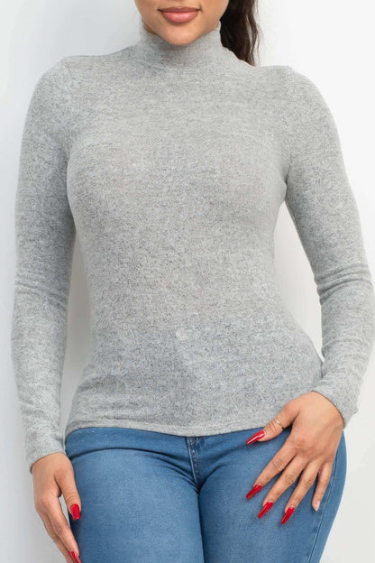 Mock Neck Long Sleeve Top - The Diva Goddess