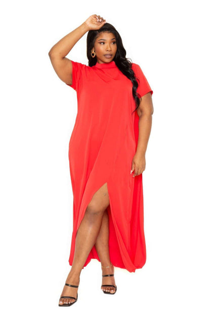 Mock neck back cape dress - The Diva Goddess