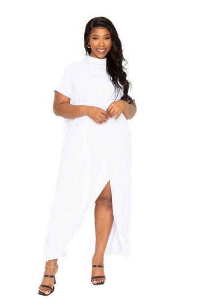 Mock neck back cape dress - The Diva Goddess