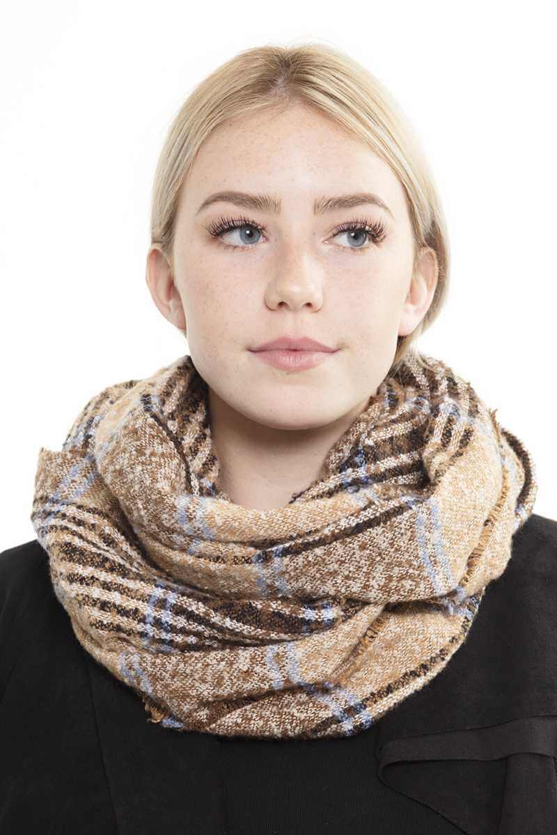 Multi Plaid Infinity Scarf - The Diva Goddess