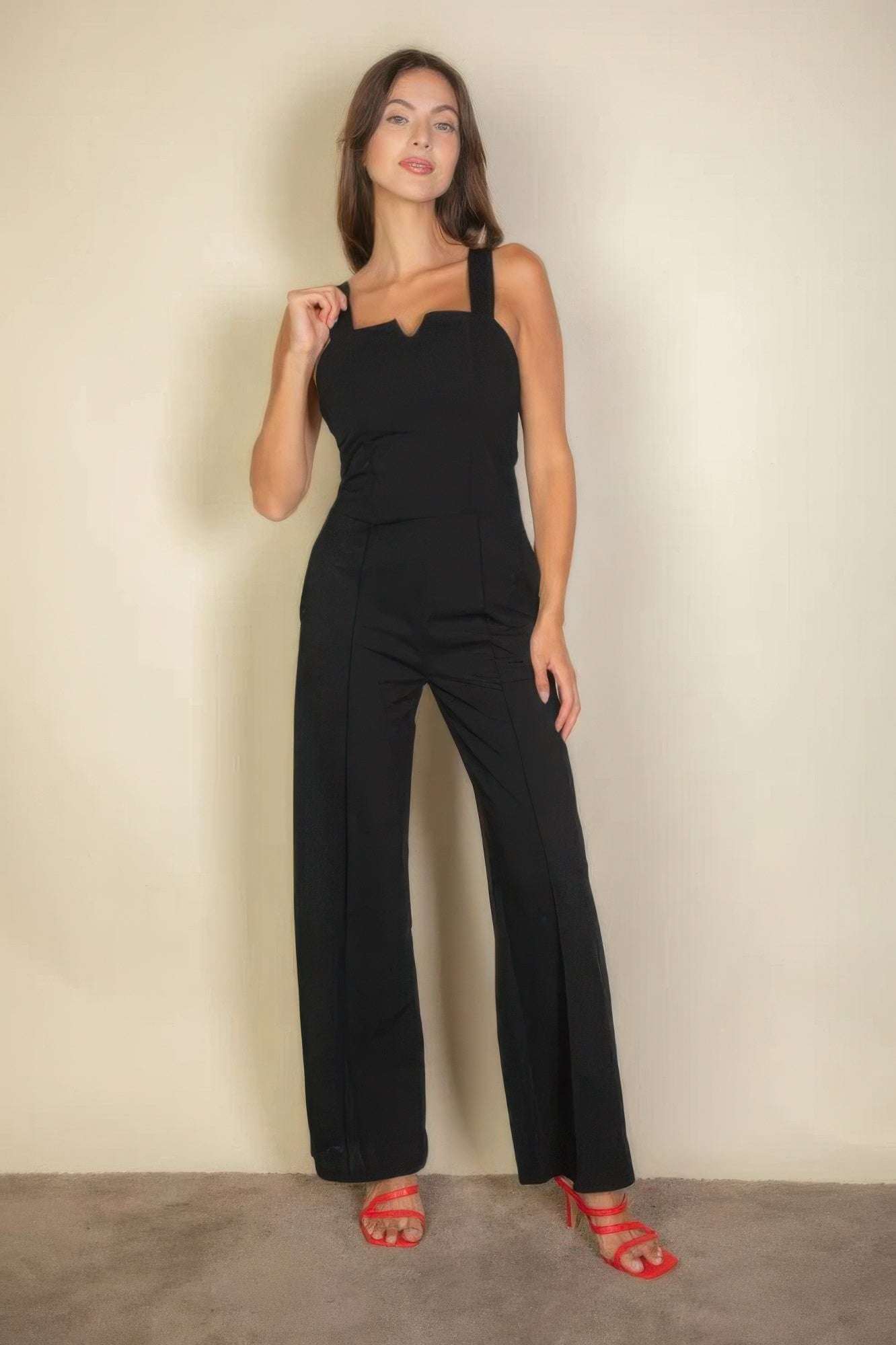 Notched neck cami jumpsuit - The Diva Goddess