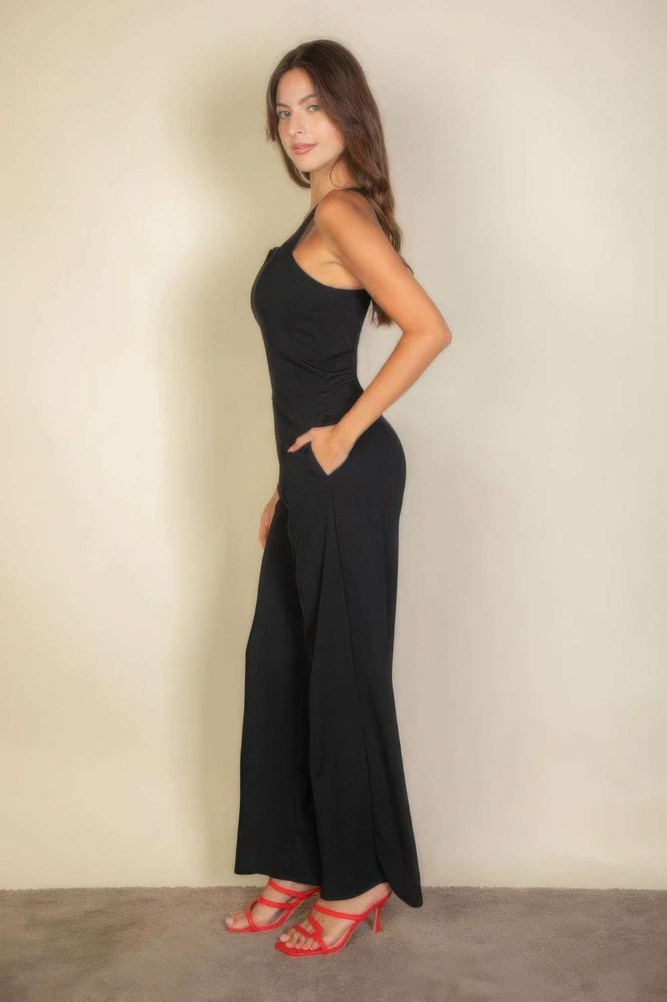 Notched neck cami jumpsuit - The Diva Goddess