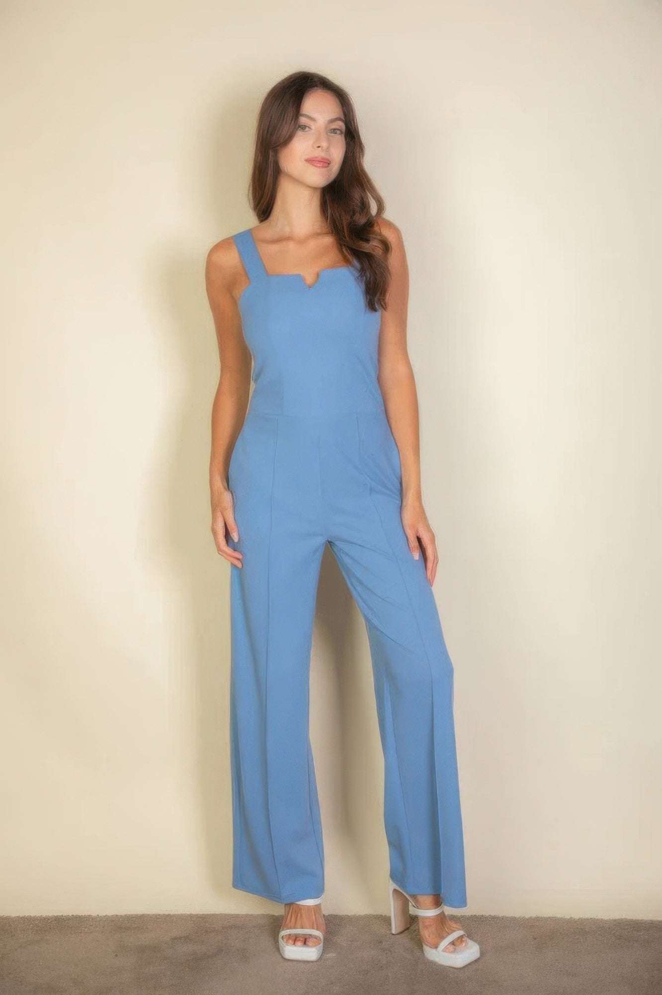 Notched neck cami jumpsuit - The Diva Goddess