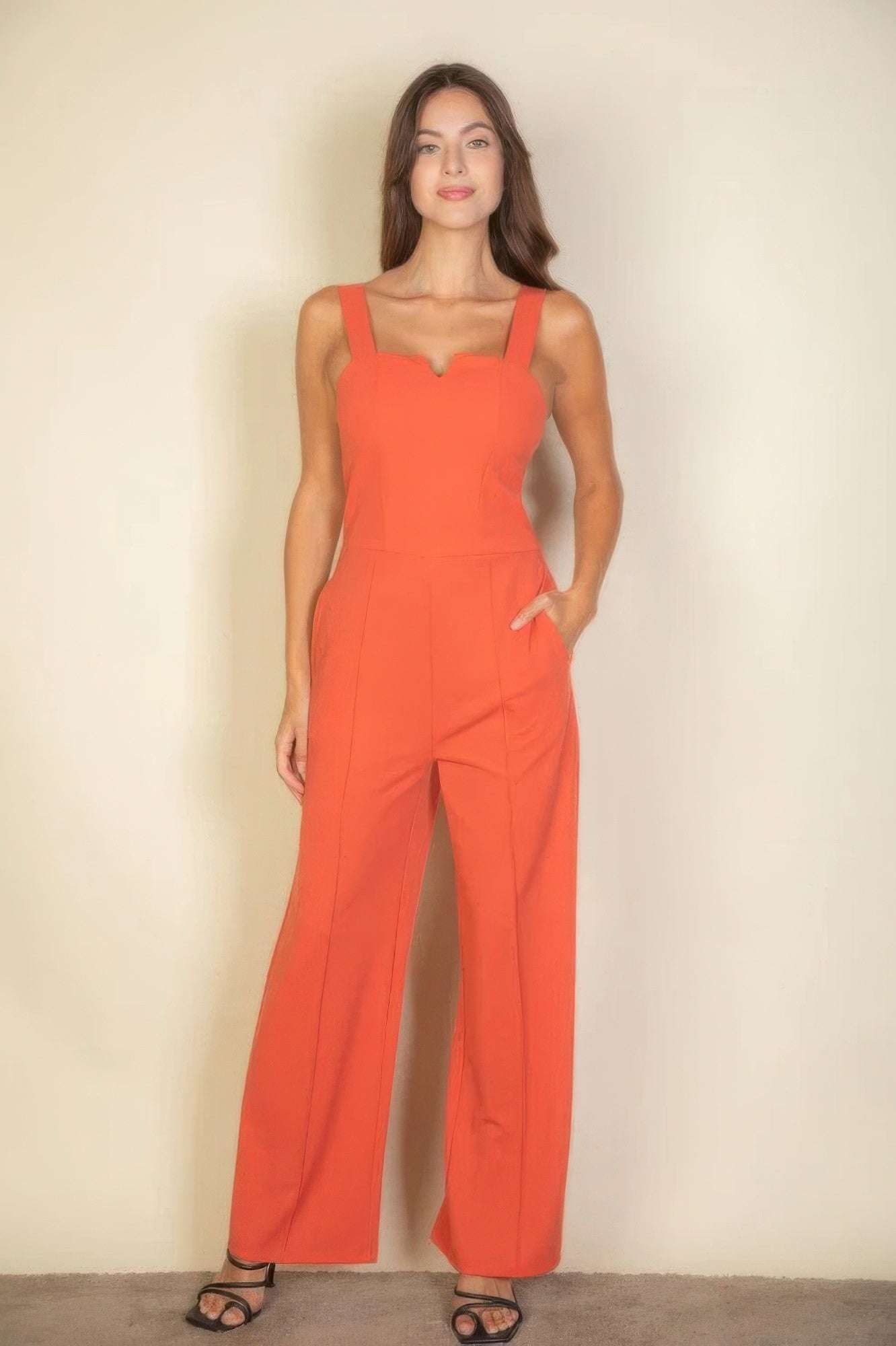 Notched neck cami jumpsuit - The Diva Goddess