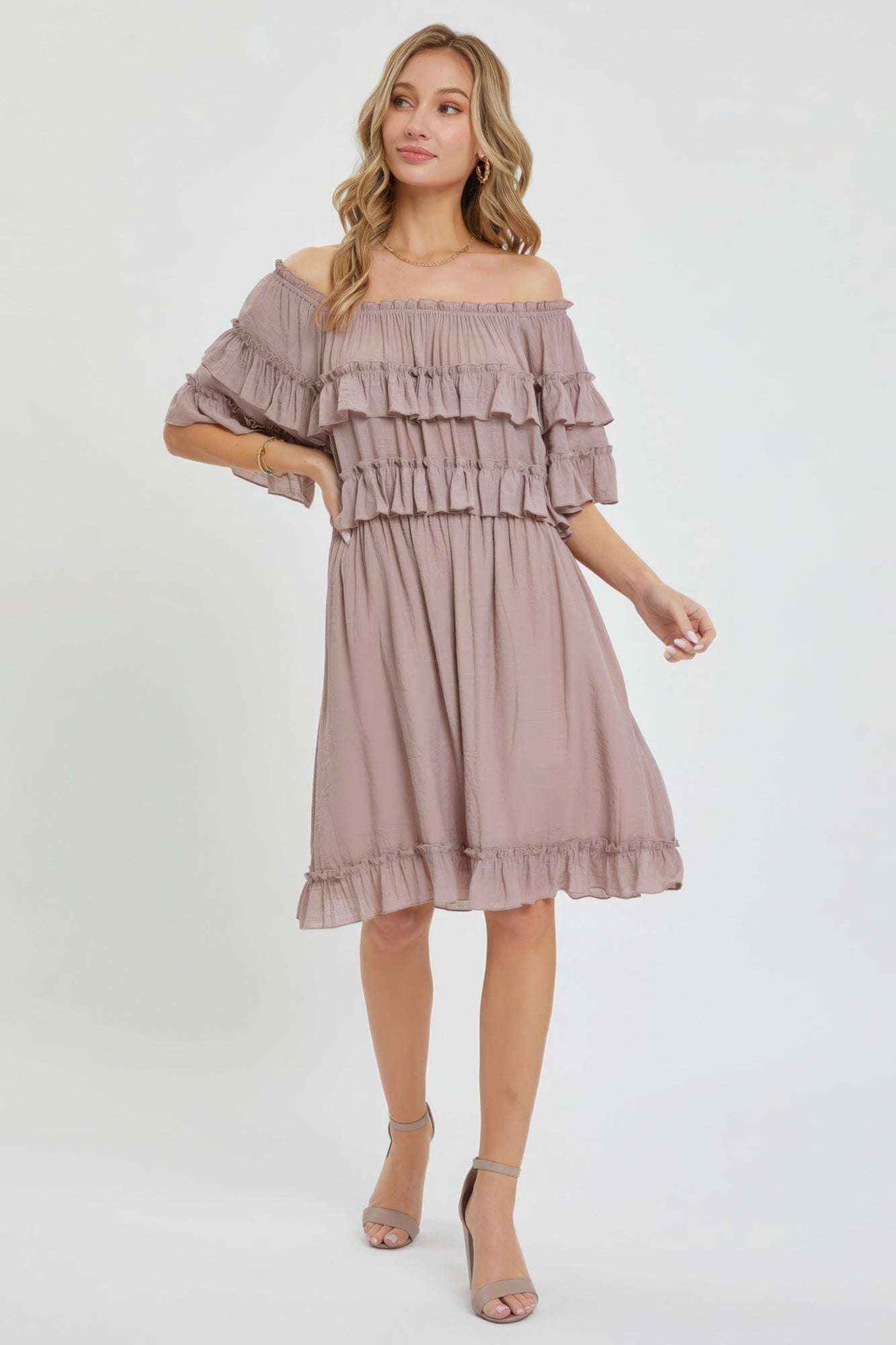 Off Shoulder Ruffle Dress - The Diva Goddess