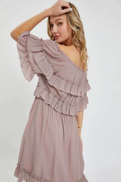 Off Shoulder Ruffle Dress - The Diva Goddess